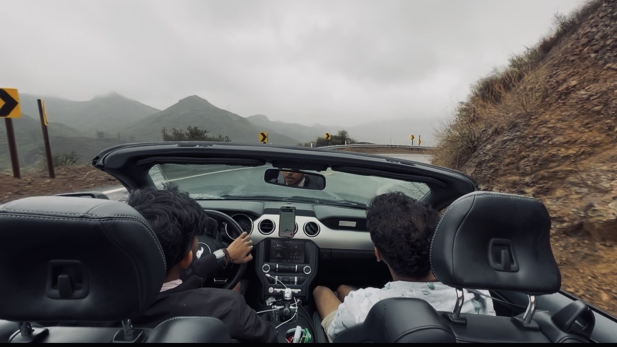 Driving through mountain roads